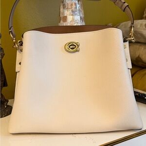 Coach Tan and Brown Shoulder Bag